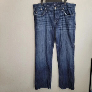 Rock & Republic Men's Straight Jeans Size 40 Blue Denim Cotton 5-Pockets Low